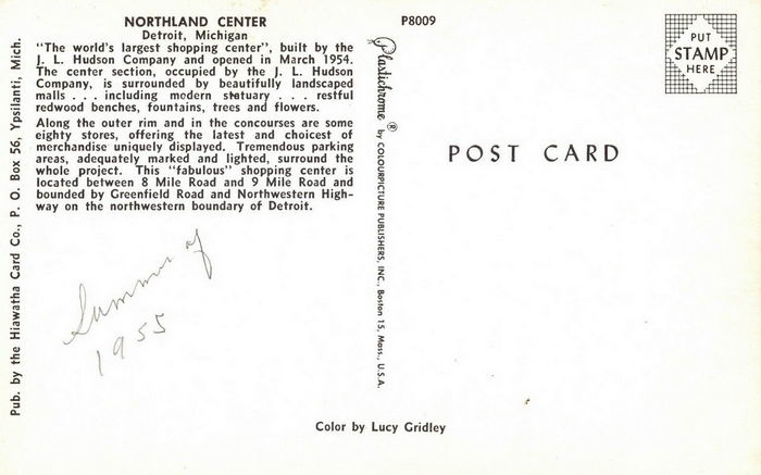 Northland Center (Northland Mall) - Old Postcard (newer photo)